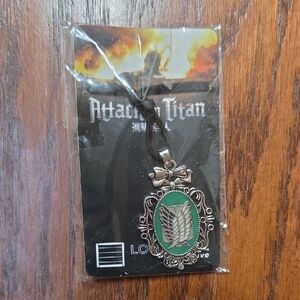 Loot Crate Attack on Titan Green and Silver Pendant Necklace